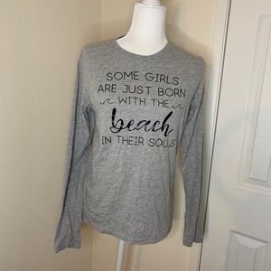 long sleeve beach grey shirt
